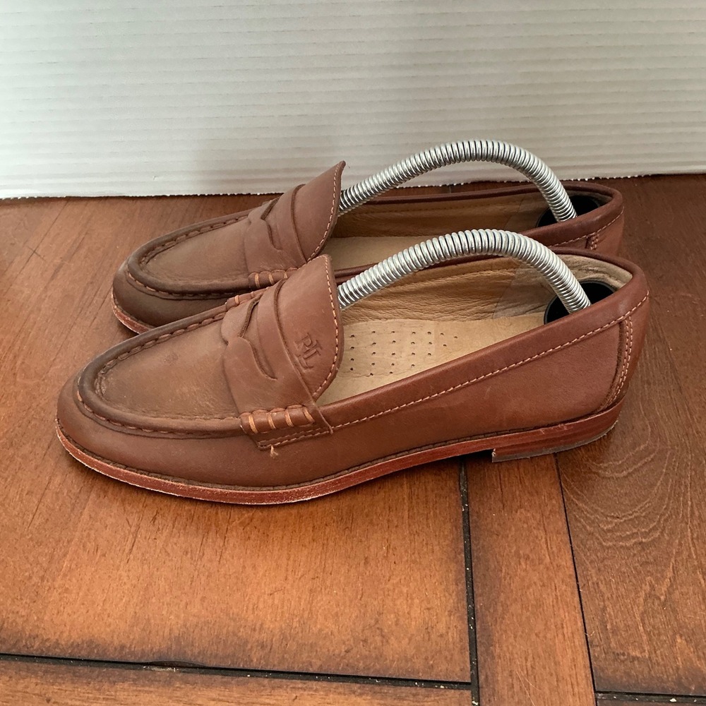 Lauren Ralph Lauren Brown Leather Penny Loafers